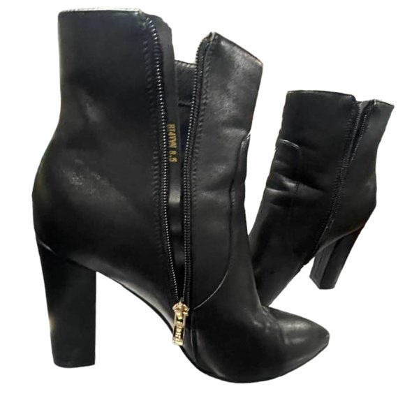 Ankle Heeled Soft Booties with Zippers - Black - 8.5 - Picture 13 of 15